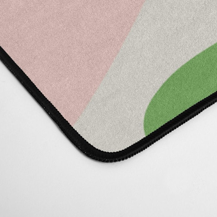 Flower Market Valencia Cute Retro Modern Floral Lime Green and Light Pink Desk Mat Gallery Image 4