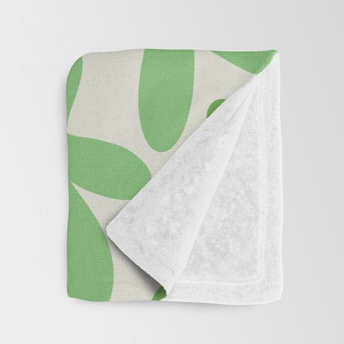 Flower Market Valencia Cute Retro Modern Floral Lime Green and Light Pink Throw Blanket Gallery Image 3