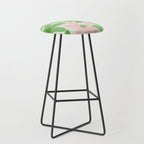 Flower Market Valencia Cute Retro Modern Floral Lime Green and Light Pink Stool Gallery Image 1