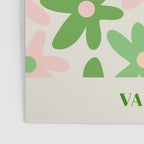 Flower Market Valencia Cute Retro Modern Floral Lime Green and Light Pink Poster Gallery Image 3