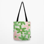 Flower Market Valencia Cute Retro Modern Floral Lime Green and Light Pink Tote Bag Gallery Image 2