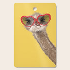 Fashion Hipster Ostrich in Yellow Cutting Board Gallery Image 1