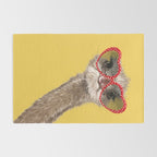 Fashion Hipster Ostrich in Yellow Rug Gallery Image 2
