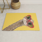 Fashion Hipster Ostrich in Yellow Rug Gallery Image 1