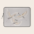 traditional Japanese cranes bright illustration Laptop Sleeve Gallery Image 1