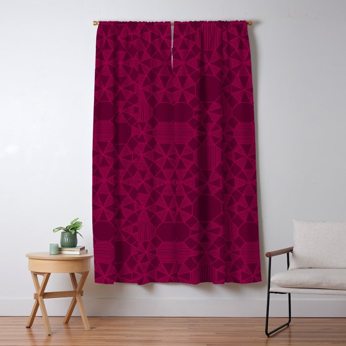 Abstract Minimalism in Raspberry Window Curtain Gallery Image 5