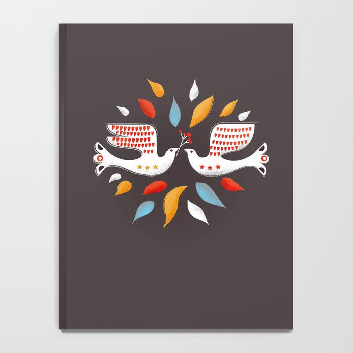 Retro christmas birds illustration Notebook Gallery Image 4