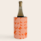 Mid Century Modern Geometric Textured Shapes Orange And White Wine Chiller Gallery Image 1