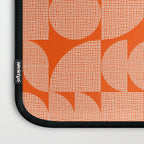 Mid Century Modern Geometric Textured Shapes Orange And White Laptop Sleeve Gallery Image 3