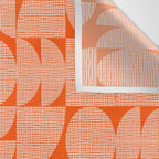 Mid Century Modern Geometric Textured Shapes Orange And White Wall Tapestry Gallery Image 3