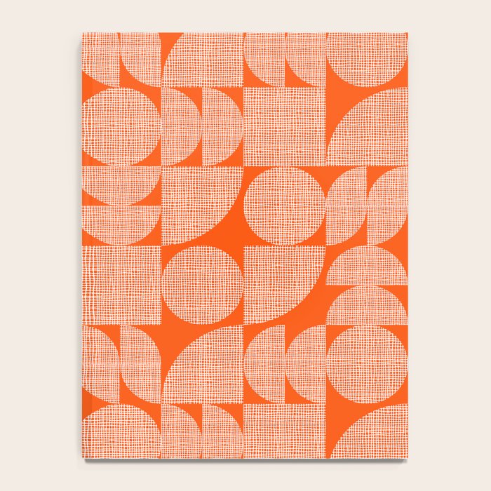 Mid Century Modern Geometric Textured Shapes Orange And White Notebook Gallery Image 4