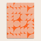 Mid Century Modern Geometric Textured Shapes Orange And White Notebook Gallery Image 4