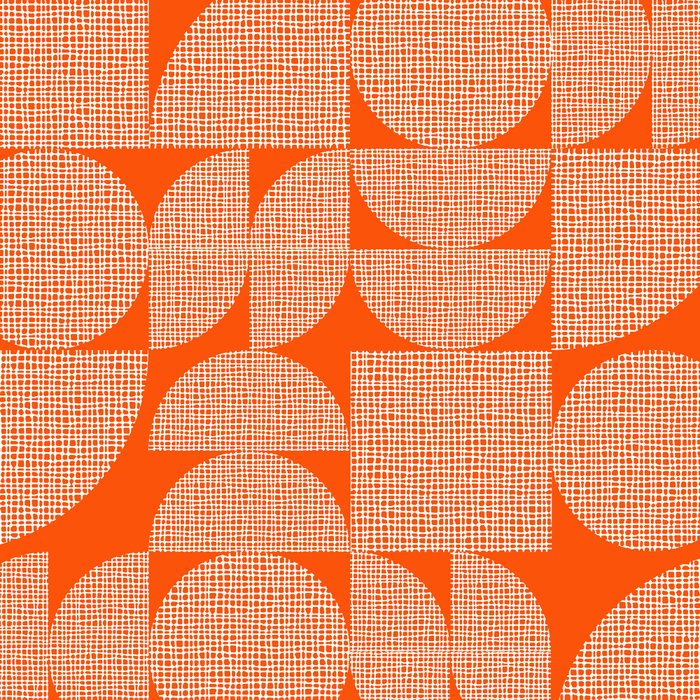 Mid Century Modern Geometric Textured Shapes Orange And White Coffee Mug Gallery Image 2