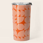 Mid Century Modern Geometric Textured Shapes Orange And White Travel Mug Gallery Image 2
