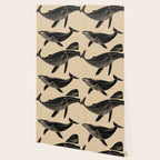 Modern Minimalist Abstract Whales 1 Wallpaper Gallery Image 2