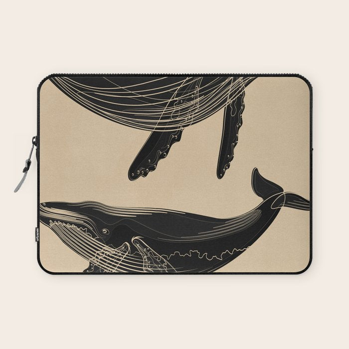 Modern Minimalist Abstract Whales 1 Laptop Sleeve Gallery Image 1