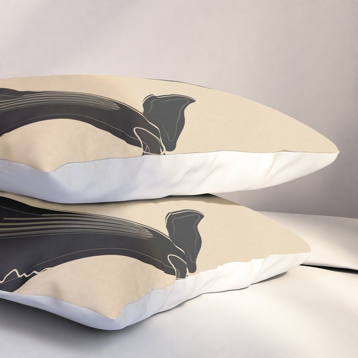 Modern Minimalist Abstract Whales 1 Pillow Sham Gallery Image 3