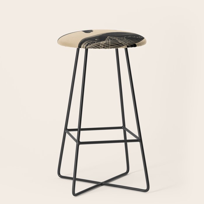Modern Minimalist Abstract Whales 1 Stool Gallery Image 1