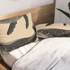 Modern Minimalist Abstract Whales 1 Pillow Sham Gallery Image 2