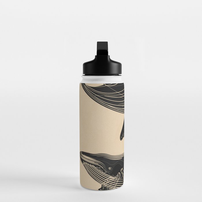 Modern Minimalist Abstract Whales 1 Water Bottle Gallery Image 3