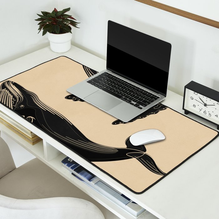 Modern Minimalist Abstract Whales 1 Desk Mat Gallery Image 2