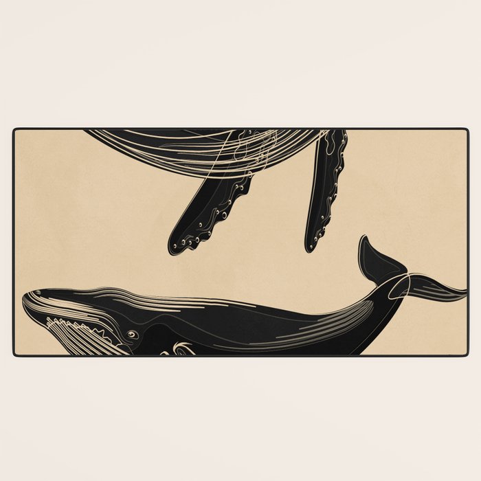 Modern Minimalist Abstract Whales 1 Desk Mat Gallery Image 3