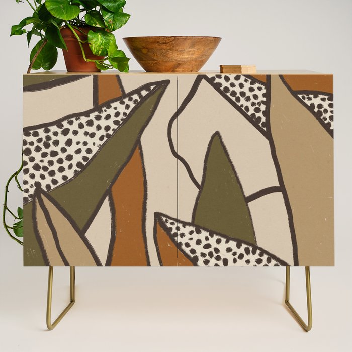 Patterned Tropical Leaves #2 Credenza Gallery Image 1