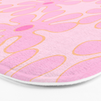 Pink Floral 70s Style Groovy Flowers Bath Mat Gallery Image 3