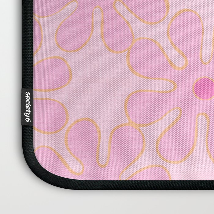 Pink Floral 70s Style Groovy Flowers Laptop Sleeve Gallery Image 3