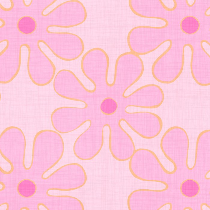 Pink Floral 70s Style Groovy Flowers Coffee Mug Gallery Image 2