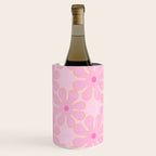 Pink Floral 70s Style Groovy Flowers Wine Chiller Gallery Image 2