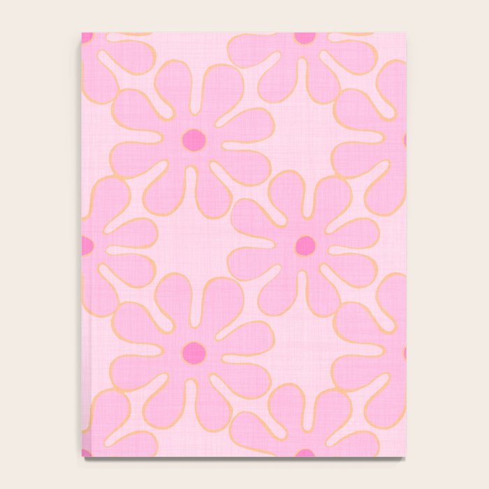 Pink Floral 70s Style Groovy Flowers Notebook Gallery Image 4