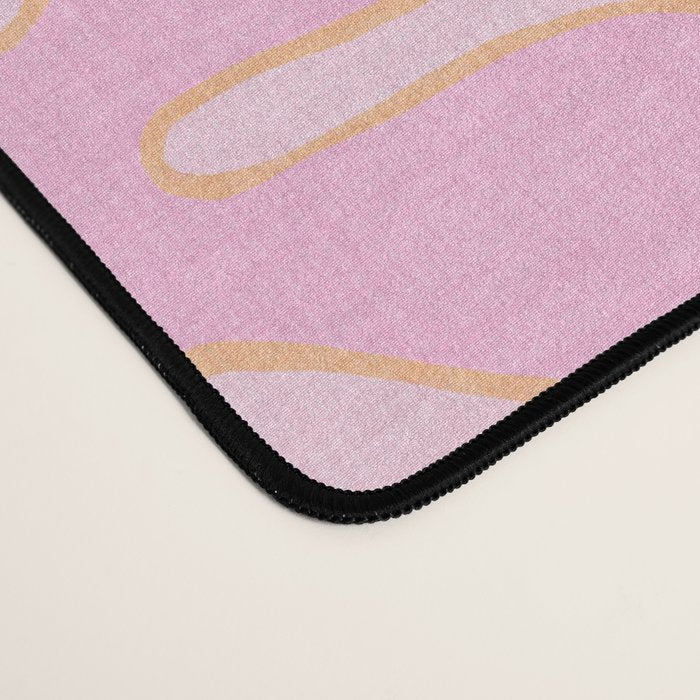 Pink Floral 70s Style Groovy Flowers Desk Mat Gallery Image 4