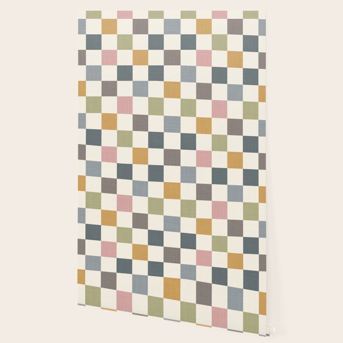 Retro Country Earthy Chequered board Wallpaper Gallery Image 2