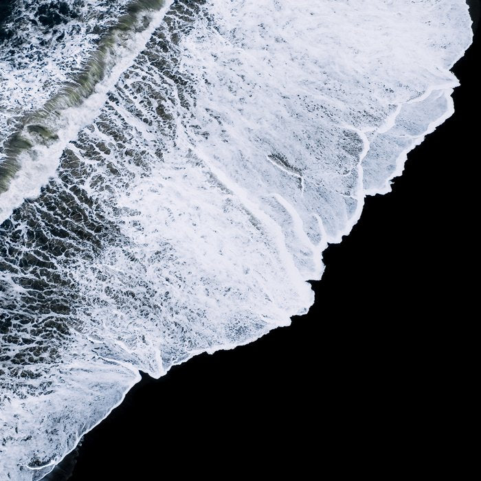 Waves crashing on a black sand beach - Minimal Landscape Photography Coffee Mug Gallery Image 2