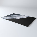 Waves crashing on a black sand beach - Minimal Landscape Photography Rug Gallery Image 3