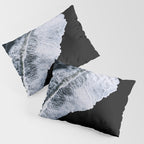 Waves crashing on a black sand beach - Minimal Landscape Photography Pillow Sham Gallery Image 3