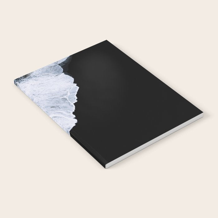 Waves crashing on a black sand beach - Minimal Landscape Photography Notebook Gallery Image 1