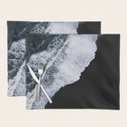 Waves crashing on a black sand beach - Minimal Landscape Photography Placemat Gallery Image 1