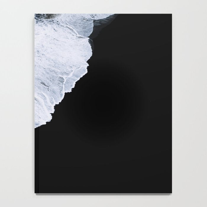 Waves crashing on a black sand beach - Minimal Landscape Photography Notebook Gallery Image 4