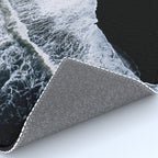 Waves crashing on a black sand beach - Minimal Landscape Photography Rug Gallery Image 4