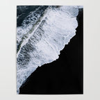 Waves crashing on a black sand beach - Minimal Landscape Photography Poster Gallery Image 4
