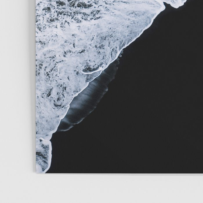 Waves crashing on a black sand beach - Minimal Landscape Photography Poster Gallery Image 3