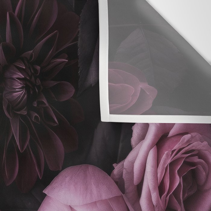 Dark Pink Moody Dahlias And Peonies Wall Tapestry Gallery Image 3