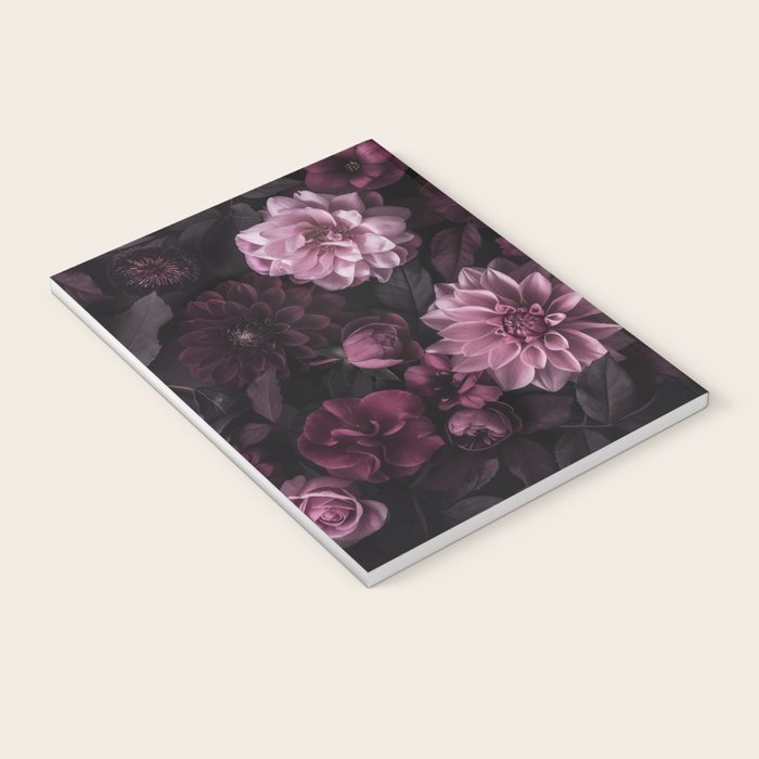 Dark Pink Moody Dahlias And Peonies Notebook Gallery Image 3