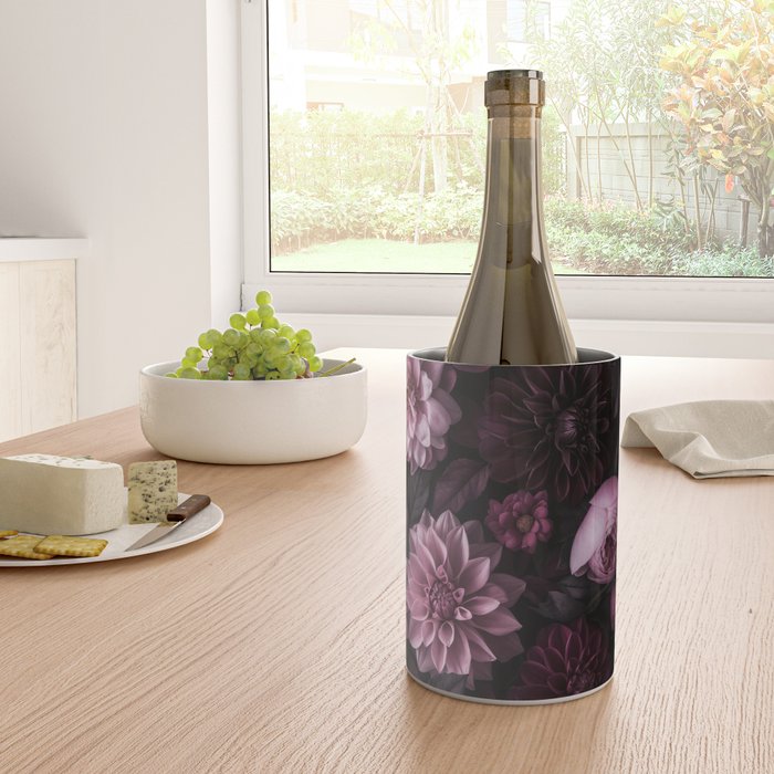 Dark Pink Moody Dahlias And Peonies Wine Chiller Gallery Image 4