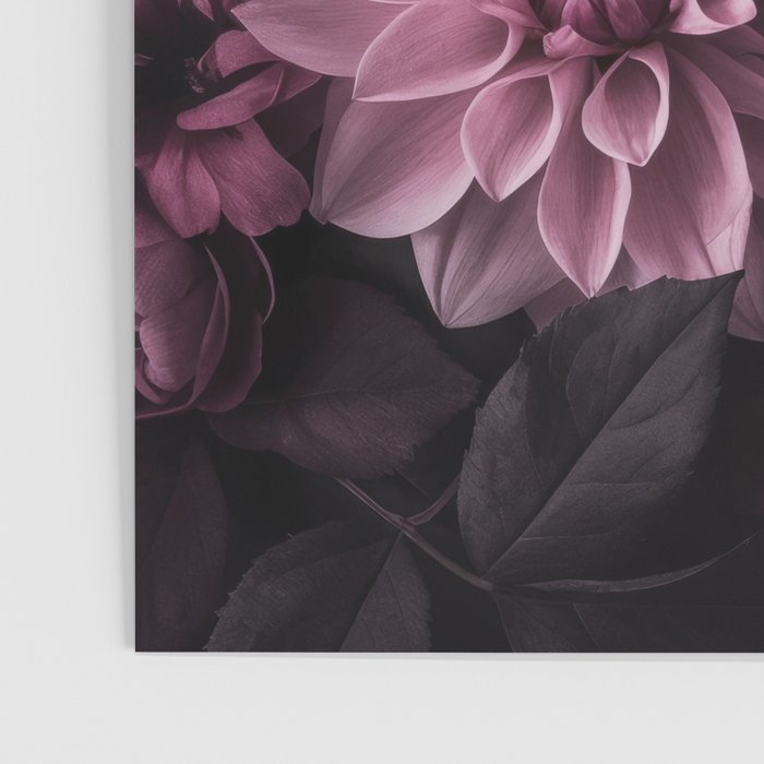 Dark Pink Moody Dahlias And Peonies Poster Gallery Image 3
