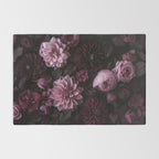 Dark Pink Moody Dahlias And Peonies Rug Gallery Image 2