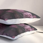 Dark Pink Moody Dahlias And Peonies Pillow Sham Gallery Image 3