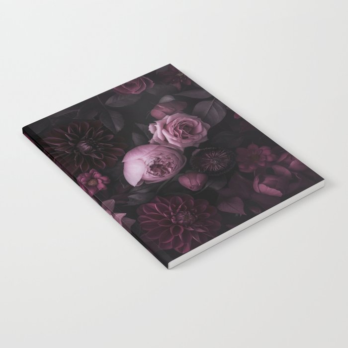 Dark Pink Moody Dahlias And Peonies Notebook Gallery Image 1